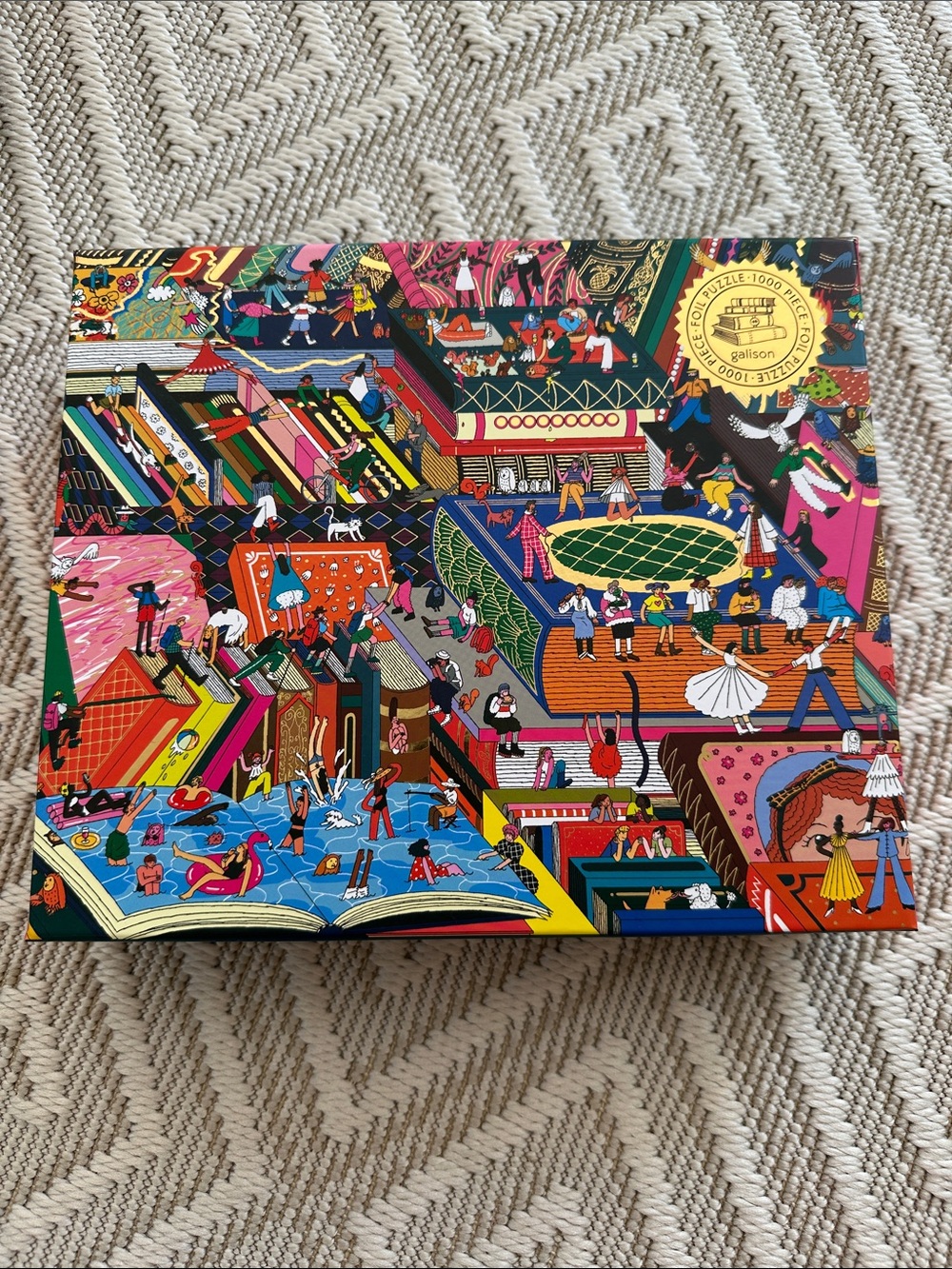 Galison- Novel Neighborhood 1000 Piece Foil Puzzle